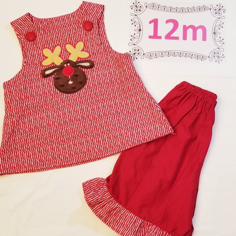 Custom Christmas outfit with ruffle pants